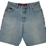Vibes Jeans Baggy Denim Shorts - 36W 11L Light Wash Denim