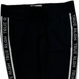 True Religion Contrast Stitch Joggers - Large Black Cotton