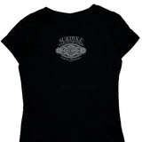 Looney Tunes Harley Davidson Cartoon T-Shirt - Small Black Cotton