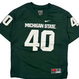 Age 8 Nike Michigan State Football Jersey - Small Green Polyester