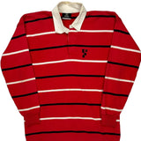 Noone Striped Rugby Shirt - Large Red Cotton
