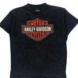 Age 10-12 Myrtle Beach Hanes Graphic T-Shirt - Medium Black Cotton