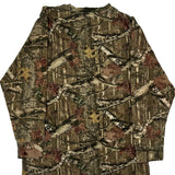 Tru Fit Camo Long Sleeve T-Shirt - Medium Green Cotton Blend