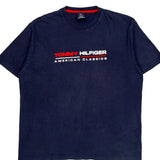 Tommy Hilfiger Spellout T-Shirt - Large Navy Cotton
