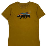 Bear Graphic Patagonia Slim Fit T-Shirt - Medium Brown Cotton