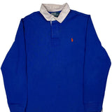 Polo By Ralph Lauren Rugby Shirt - XL Blue Cotton