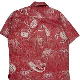 His Royal Highness Floral Hawaiian Shirt - Medium Red Cotton
