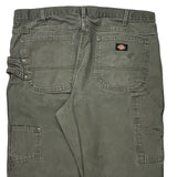 Dickies Carpenter Trousers - 36W 30L Green Cotton