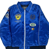 Championship Patches Brooklyn Cloth Graphic Bomber Jacket - Large Blue Polyester