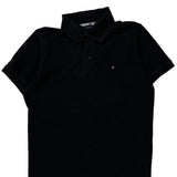 Tommy Hilfiger Slim Fit Polo Shirt - Large Black Cotton