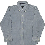 Age 7 Gant Striped Shirt - Small Blue Polyester Blend