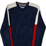 Tommy Hilfiger Spellout Sweatshirt - Small Navy Cotton