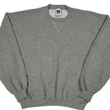 Blank Russell Athletic Sweatshirt - XL Grey Cotton Blend