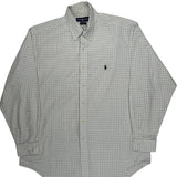 Ralph Lauren Checked Shirt - Large White Cotton