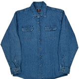 Wrangler Denim Shirt - Large Blue Cotton