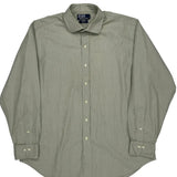 Regent Classic Fit Polo By Ralph Lauren Pinstripe Shirt - XL Green Cotton