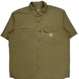 Carhartt Short Sleeve Shirt - XL Green Cotton Blend