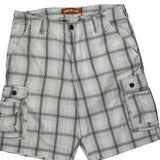 Lee Checked Cargo Shorts - 34W 10L Gray Cotton