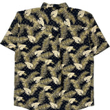 Shaver Lake Floral Hawaiian Shirt - Large Gold Silk