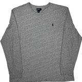 Polo By Ralph Lauren Long Sleeve T-Shirt - XL Grey Cotton Blend
