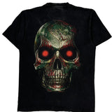 Skull With Snake And Red Eyes Rock Chang Single Stitch T-Shirt - Medium Black Cotton