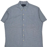 Bob Camp Ralph Lauren Checked Short Sleeve Shirt - Large Blue Cotton