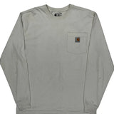 Carhartt Long Sleeve T-Shirt - Small Cream Cotton