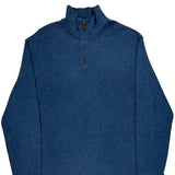 Polo By Ralph Lauren 1/4 Zip - Large Blue Cotton