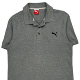 Puma Polo Shirt - Small Grey Cotton