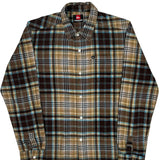 Quiksilver Checked Flannel Shirt - Small Beige Cotton
