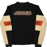 An American Legend Harley Davidson Spellout Long Sleeve T-Shirt - Small Beige Cotton