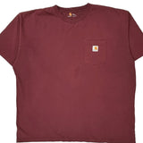 Carhartt T-Shirt - 2XL Burgundy Cotton