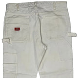 Dickies Double Knee Carpenter Trousers - 36W 30L White Cotton