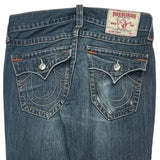 True Religion Contrast Stitch Jeans - 33W 31L Blue Cotton