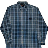 Dickies Checked Flannel Shirt - Medium Blue Cotton Blend
