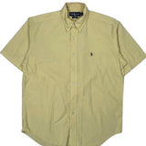 Blake Ralph Lauren Short Sleeve Shirt - Medium Yellow Cotton
