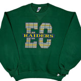 Raiders Russell Athletic Checked Sweatshirt - XL Green Cotton