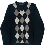 Tommy Hilfiger Argyle Jumper - Medium Red Cotton