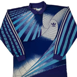 19990-92 Adidas Goalkeeper Long Sleeve Football Shirt - Medium Blue Polyester
