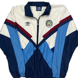 Manchester City 1989-91 Umbro Football Training Track Jacket - Large Navy Polyester