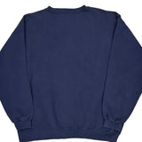 90S Blank Gildan Sweatshirt - Large Navy Cotton Blend