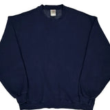 90S Blank Fruit Of The Loom Sweatshirt - XL Navy Cotton Blend