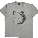 Single Stitch Screen Stars T-Shirt - XL Gray Cotton Blend