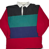 Robert Stock Striped Rugby Shirt - Large Black Cotton