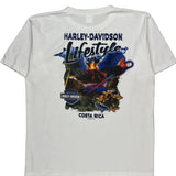 Costa Rica Harley Davidson Graphic T-Shirt - XL White Cotton