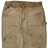 Carhartt Double Knee Carpenter Trousers - 33W 30L Beige Cotton
