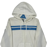 Nike Striped Hoodie - Large Blue Cotton