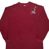 Goofy Graphic Disney Cartoon Long Sleeve T-Shirt - 2XL Red Cotton