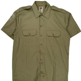 Dickies Short Sleeve Shirt - Medium Khaki Polyester Blend