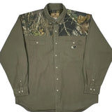 Mossy Oak Camo Flannel Shirt - XL Green Cotton